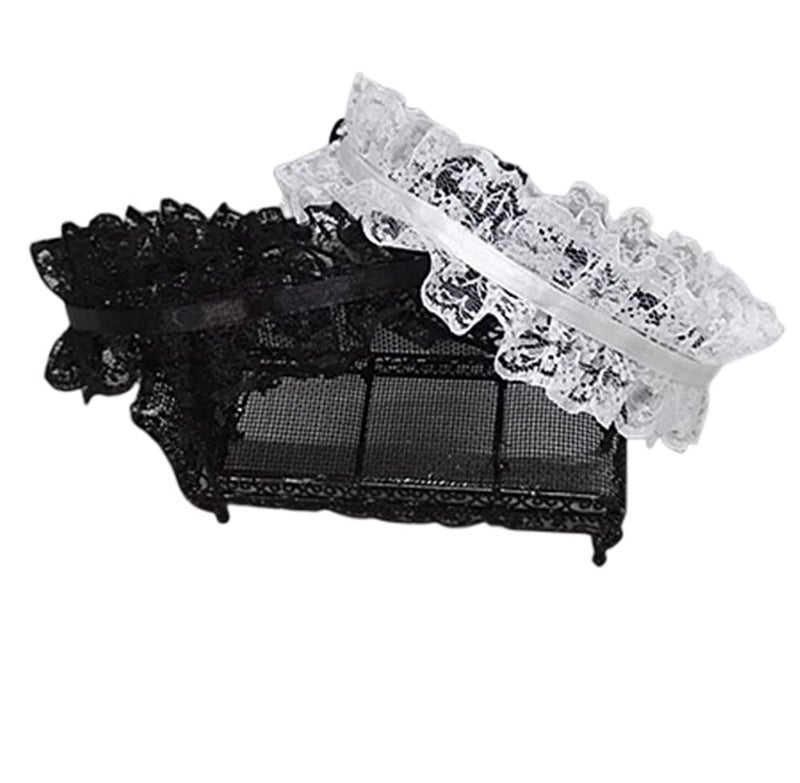 TanQiang Handmade Hair Accessory Headband Gothic lolita cosplay maid black and white lace hair trim hair hoop - Image 1